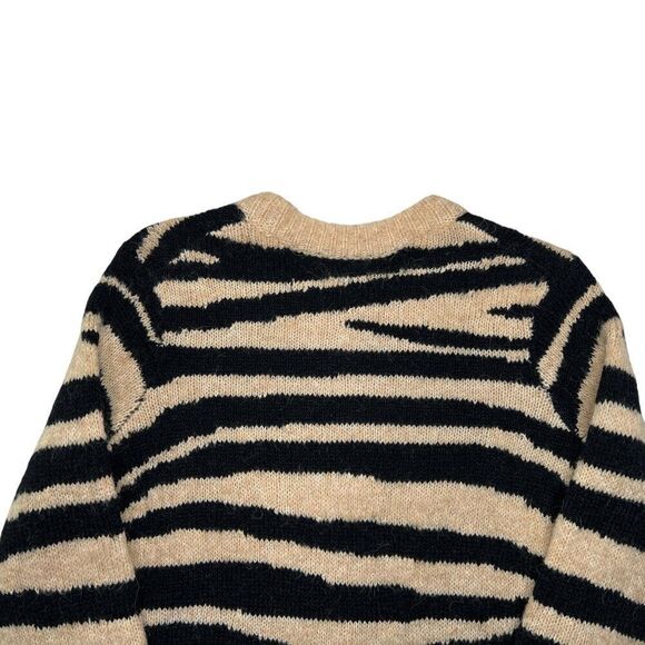 Madewll Women's Size XS Tiger Stripe Shrunken Pullover‎ Sweater - Picture 6 of 10